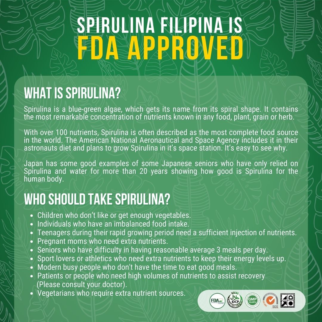 Nanusci Spirulina Filipina Tablets Food Supplement