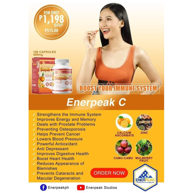 Enerpeak C Immune System Booster - 500mg x 100 Capsules