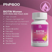 Thumbnail for Dr. Vita Biotin (for Women) w/ Iron And Folic Acid  - Helps Strengthen, Repair, Restore Women's Hair