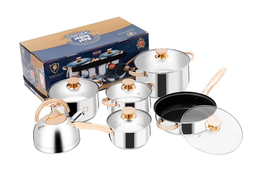 Buy 1 Take 1 Keimav KV-1004 6-Piece Stainless Steel Cookware Set (Gold)