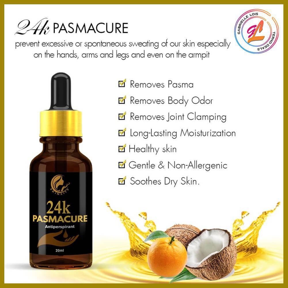 [2+1 Promo] 24k Pasmacure Antiperspirant (20ml) - Solution for Excessive Sweating or Hyperhidrosis