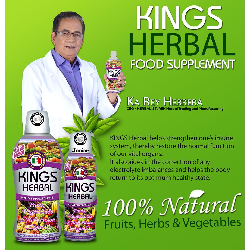 Kings Herbal Food Supplement - 80 Fruits, Vegetables and Herbs by Ka Rey Herrera (REH)
