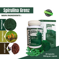 Thumbnail for Spirulina Grenz - 500mg x 60 Capsules