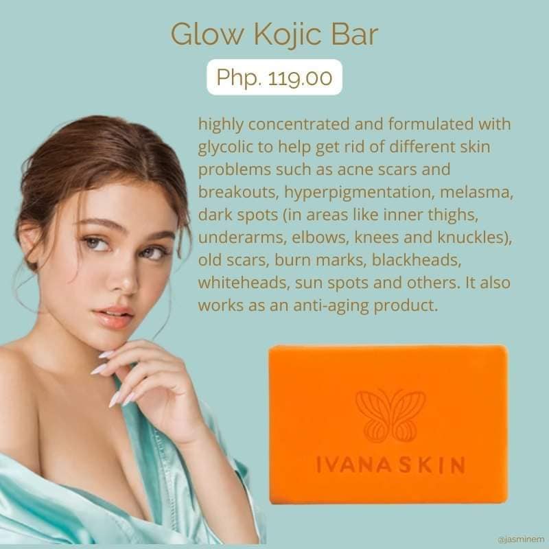 Ivana Skin Soap (Kojic Glow Bar, Purifying Charcoal Bar, Whitening Whipp Bar)