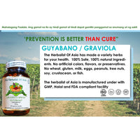 Thumbnail for Organic Guyabano 500mg 90 Vegetarian Capsules | The Herbalist Of Asia