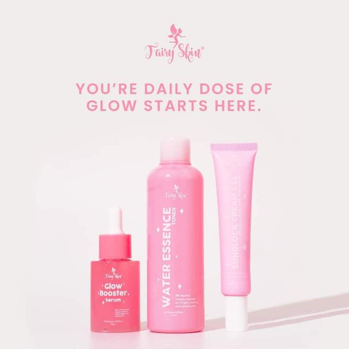 Fairy Skin BIG Mild Kit | Glow Booster Serum | Sunblock Cream Gel | Water Essence Toner