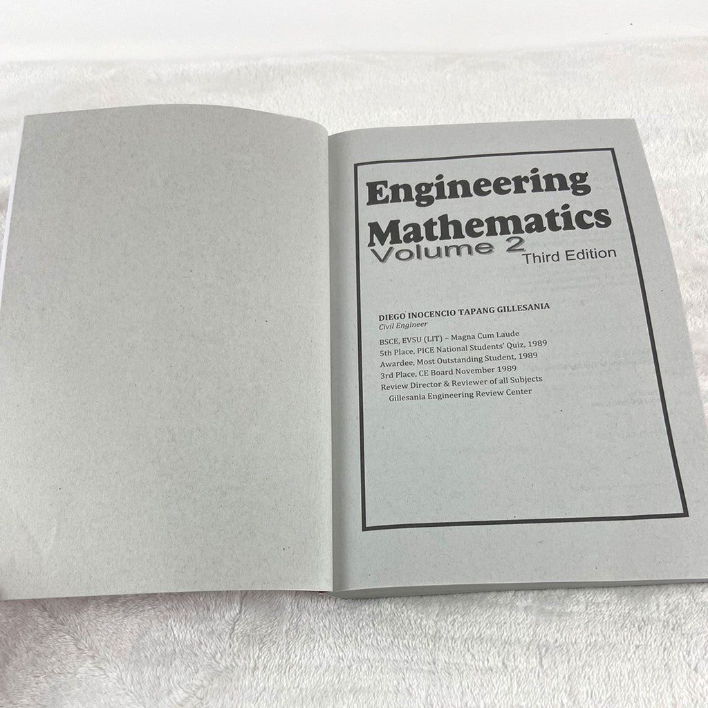 Engineering Mathematics (Volume 2 -3rd edition) by DIT Gillesania