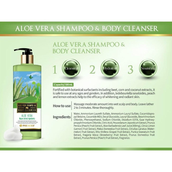 Pax Moly Aloe Vera Shampoo & Body Cleanser (500ml)
