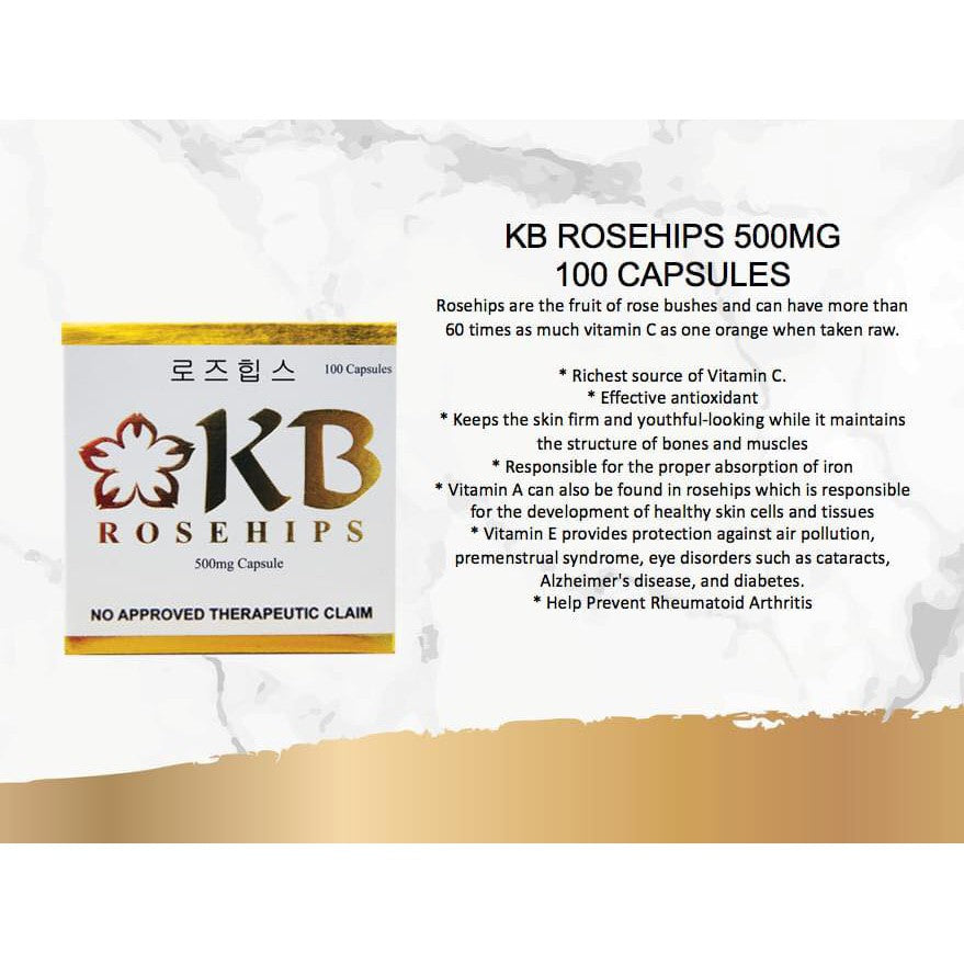 KB Rosehips 500mg, 30 Capsules New Packaging
