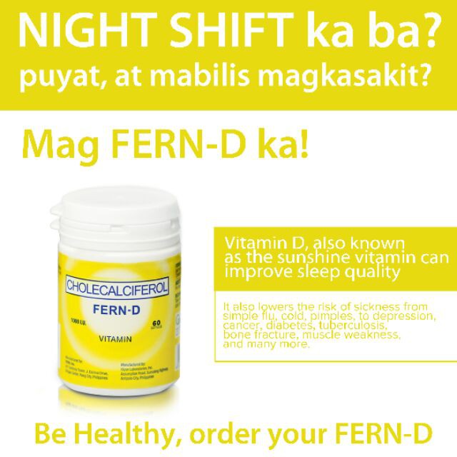 Fern-D Vitamin D (Cholecalciferol) 1000I.U (60/120 softgels) Food Supplement