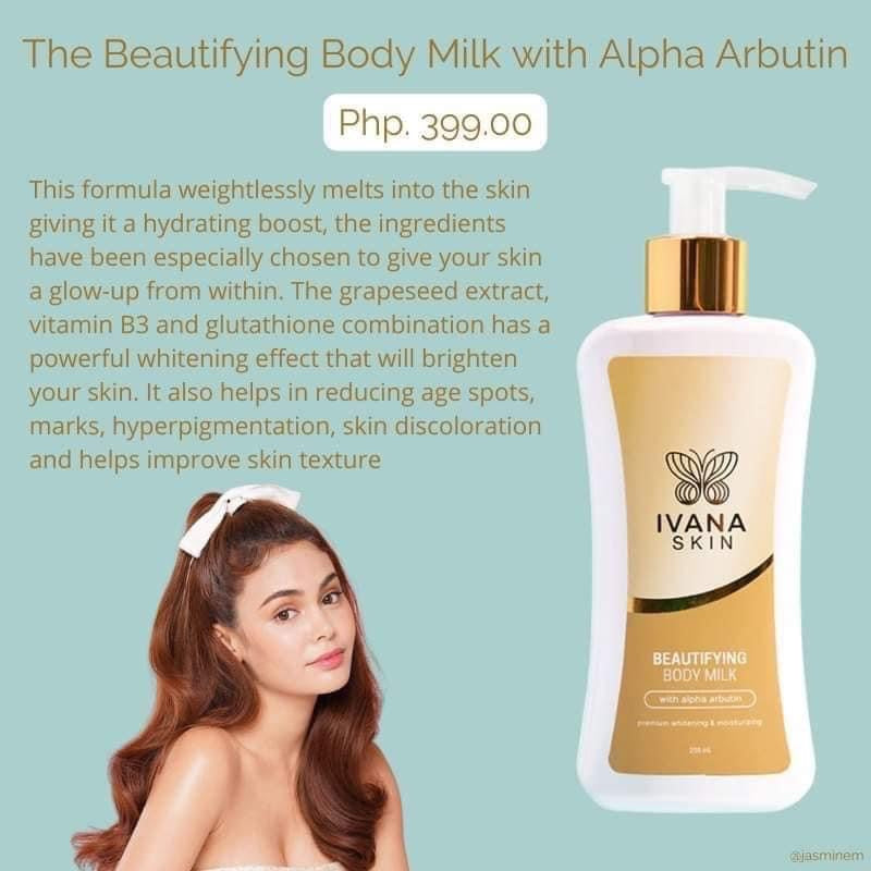 Ivana Skin Beautifying Body Milk Lotion with Alpha Arbutin