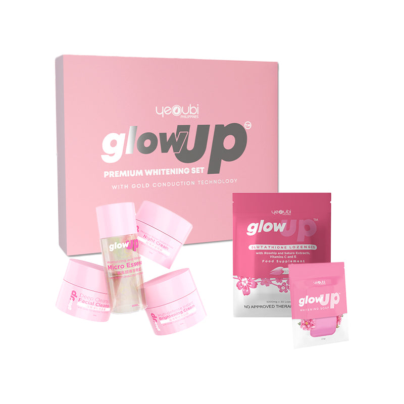 Glow Up Premium Whitening Set with FREE Glow Up Soap & Glow Up Glutathione Lozenges
