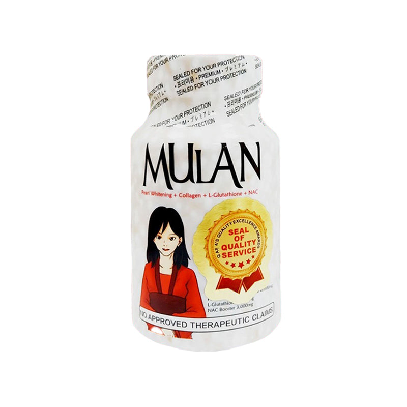 MULAN Japan Formula 4-in-1 Pearl Whitening x30 with Glutathione, Premium Collagen, and NAC (60 capsules x 500mg)