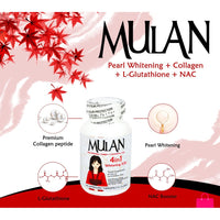Thumbnail for MULAN Japan Formula 4-in-1 Pearl Whitening x30 with Glutathione, Premium Collagen, and NAC (60 capsules x 500mg)
