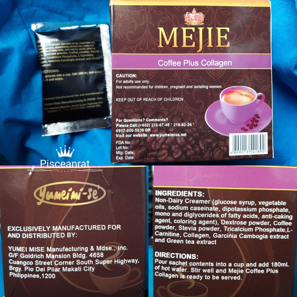 New Mejie Slimming Coffee + Collagen (10 Sachet)