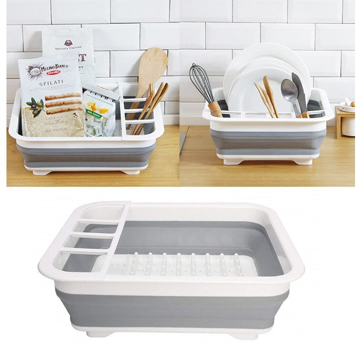 Foldable Kitchen Dish Rack, Collapsable Plates Drying Rack