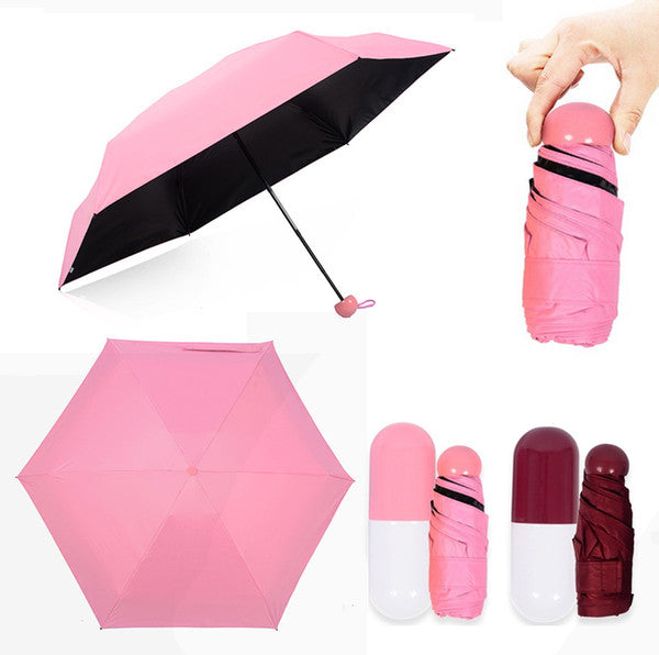 Capsule Umbrella with UV Protection, Windproof Sunscreen, Ultraviolet-proof Folding Umbrella