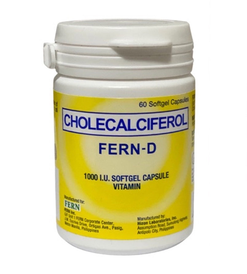 Fern-D Vitamin D (Cholecalciferol) 1000I.U (60/120 softgels) Food Supplement