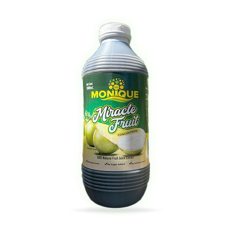 Monique Miracle Fruit Juice is a 100% Pure Juice Extract from Calabash Tree. Because of its many uses in folkloric healing, Calabash Tree is considered as Miracle Tree that is proven and tested by generations.