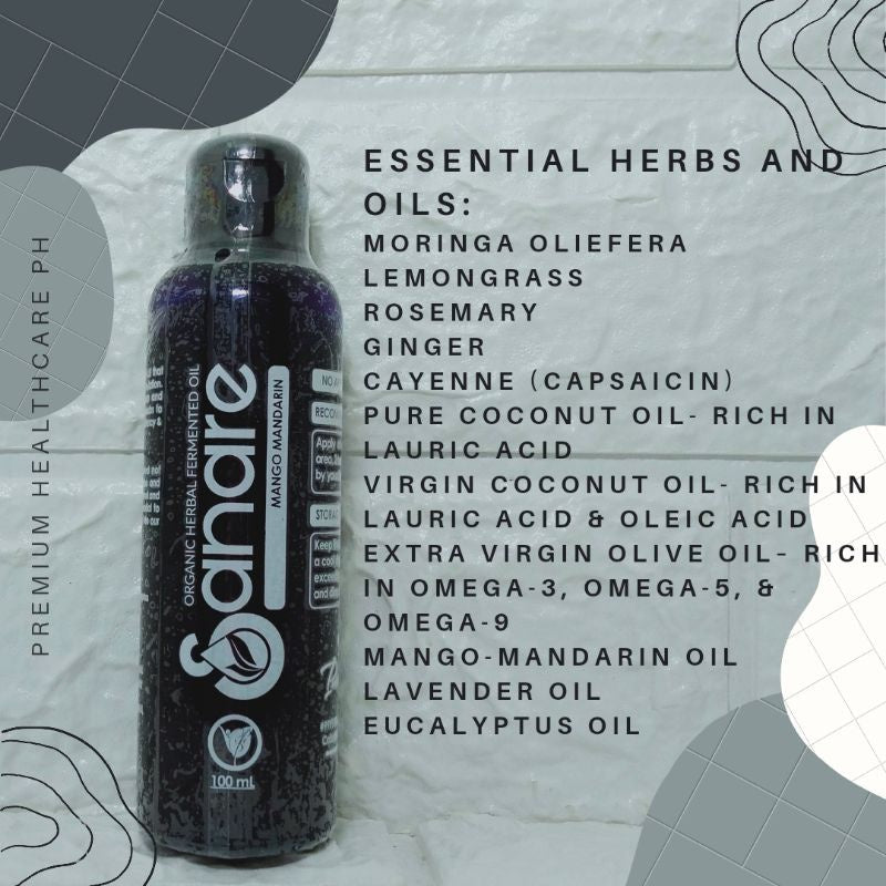 Sanare Organic Herbal Fermented Massage Oil (100ml Honey Lemon) by Premium Health Provider